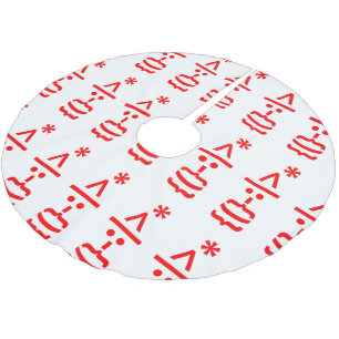 Weihnachtsmann mit Bart Christmas Emoticon Polyester Weihnachtsbaumdecke