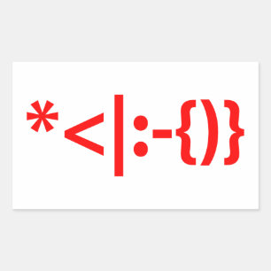 Weihnachtsmann mit Bart Christmas Emoticon Rechteckiger Aufkleber