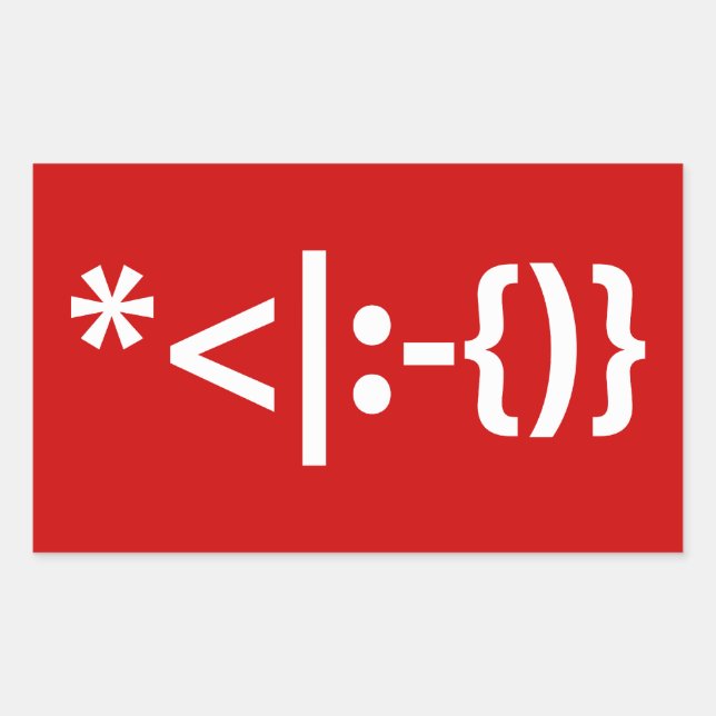 Weihnachtsmann mit Bart Christmas Emoticon Rechteckiger Aufkleber (Vorderseite)