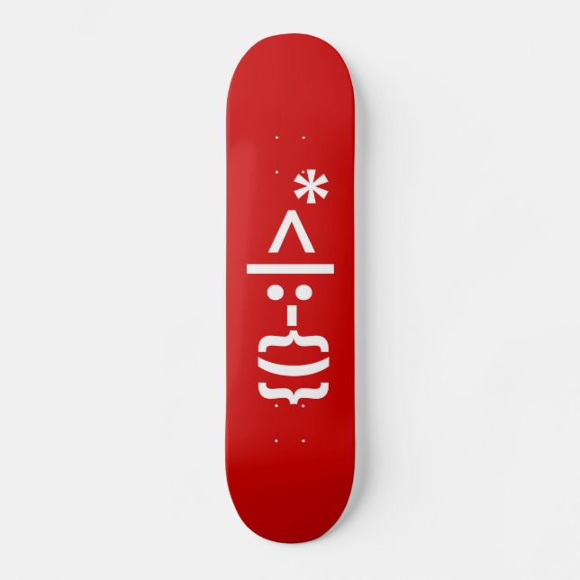 Weihnachtsmann mit Bart Christmas Emoticon Skateboard (Vorderseite)
