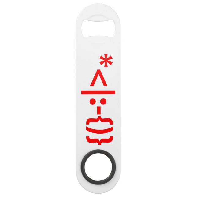 Weihnachtsmann mit Bart Christmas Emoticon Speedflaschenöffner (Rückseite)