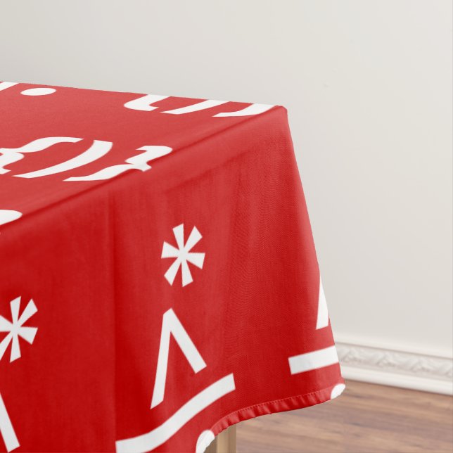 Weihnachtsmann mit Bart Christmas Emoticon Tischdecke (Beispiel)