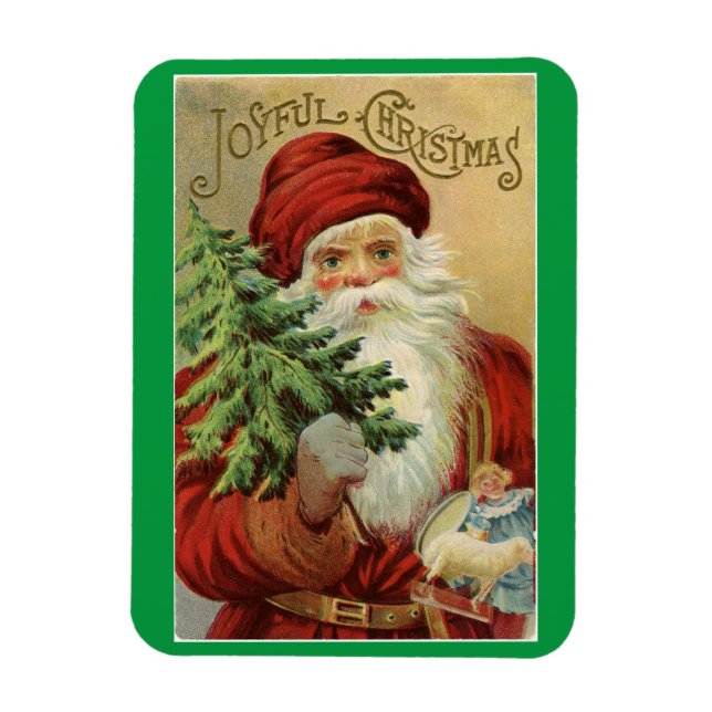 Weihnachtsmann mit Baum-Magnet Magnet (Vertikal)