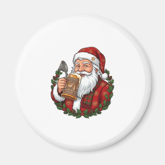 Weihnachtsmann mit Bierglas Magnet (Vorne)