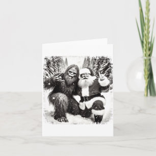 Weihnachtsmann mit Bigfoot-Weihnachtslichtern Lust Karte