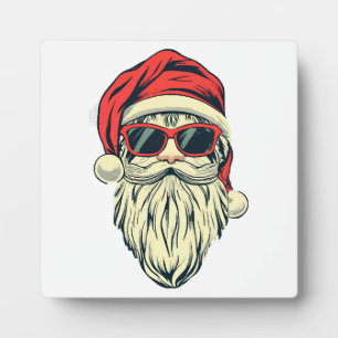 Weihnachtsmann mit Brille Fotoplatte