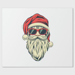 Weihnachtsmann mit Brille Geschenkpapier
