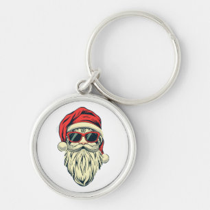 Weihnachtsmann mit Brille Schlüsselanhänger