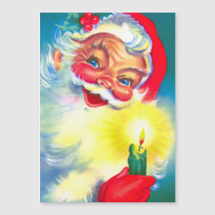 Weihnachtsmann mit Candle Holiday Card Magnetkarte