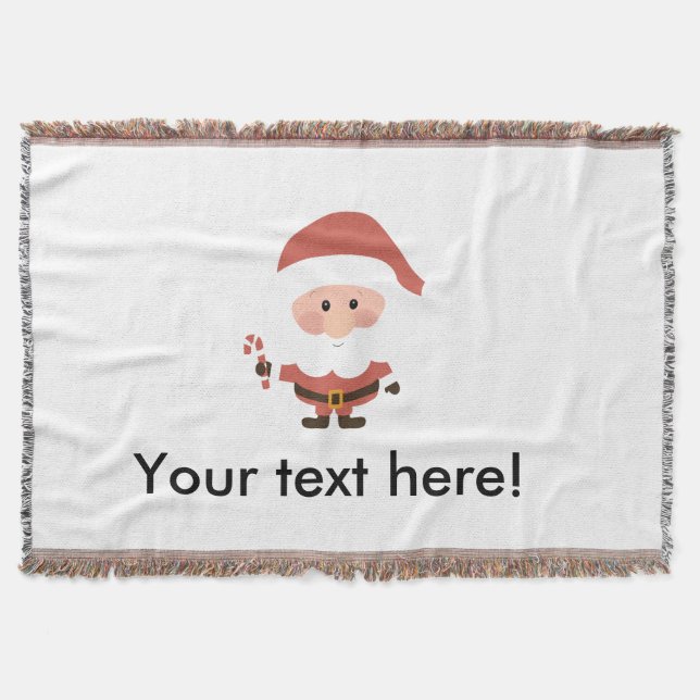 Weihnachtsmann mit Candycane-Cartoon Decke (Vorderseite)