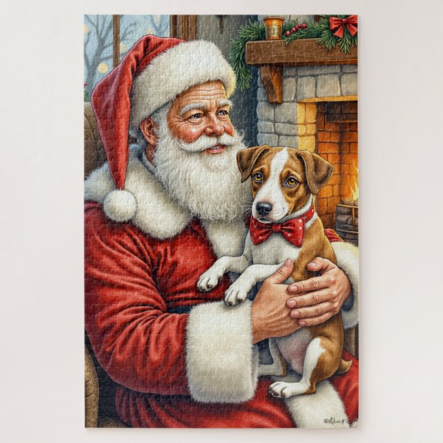Weihnachtsmann mit Chesapeake Bay Terrier (Vertikal)