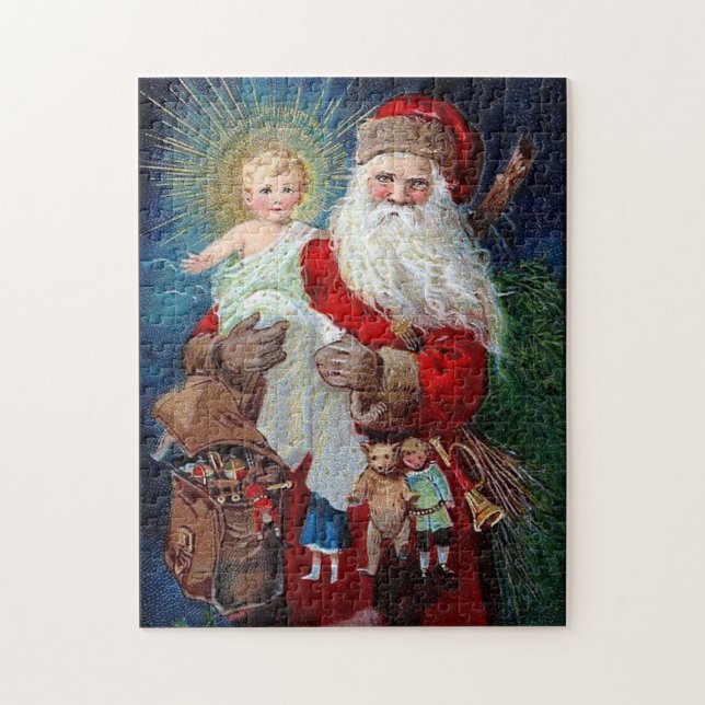 Weihnachtsmann mit Christkind (Vertikal)