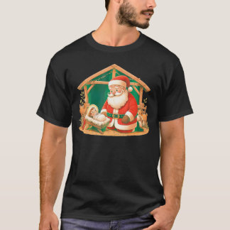 Weihnachtsmann mit dem Baby Jesus T-Shirt