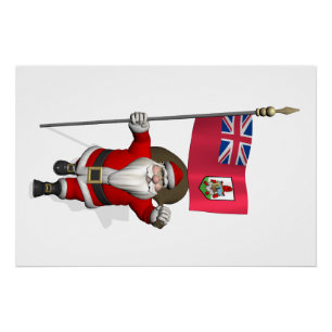 Weihnachtsmann mit dem Emblem von Bermuda Poster