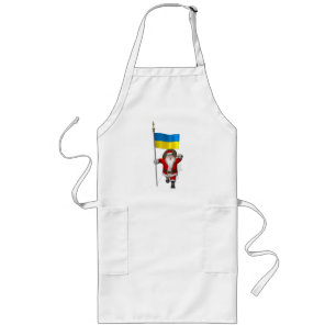 Weihnachtsmann mit dem Hoheitszeichen der Ukraine Lange Schürze