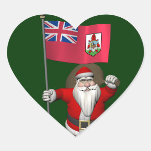 Weihnachtsmann mit dem Hoheitszeichen von Bermuda Herz-Aufkleber