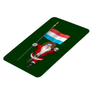 Weihnachtsmann mit der Flagge Luxemburgs Magnet