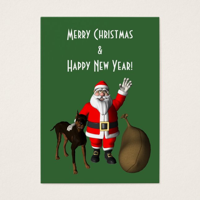 Weihnachtsmann mit Dobermann (Vorderseite)
