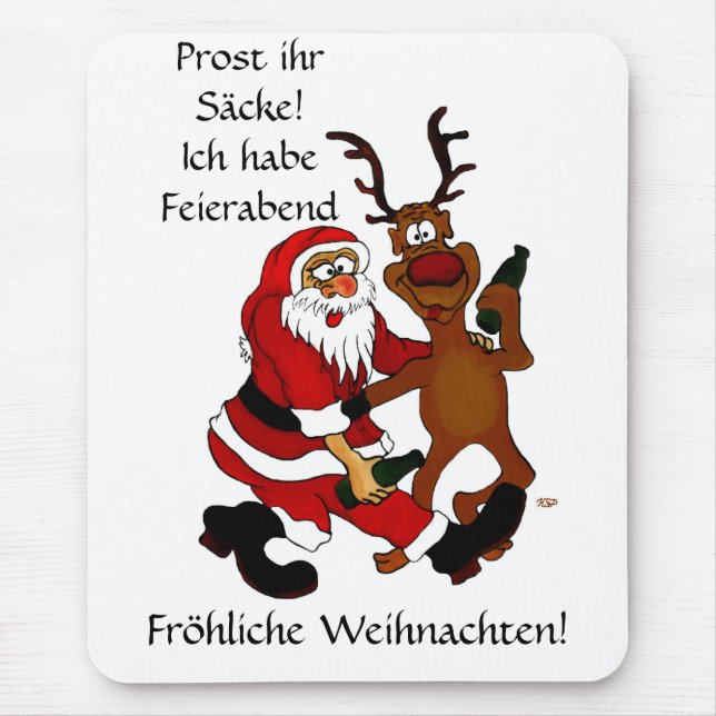 Weihnachtsmann mit Elch Mousepad (Vorne)