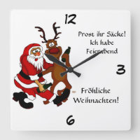 Weihnachtsmann mit Elch - Prost ihr Säcke!