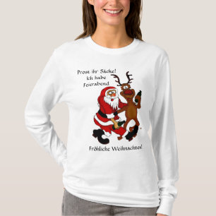 Weihnachtsmann mit Elch - Prost it Taschen! T-Shirt