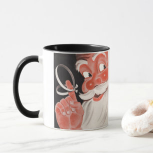 Weihnachtsmann mit Erinnerungsfaden am Finger Tasse