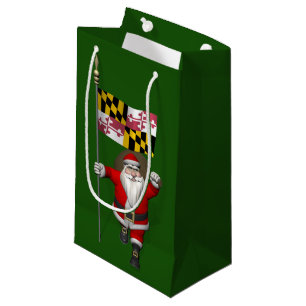 Weihnachtsmann mit Fahne von Maryland Kleine Geschenktüte