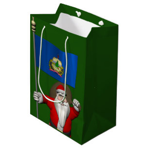Weihnachtsmann mit Fahne von Vermont Mittlere Geschenktüte