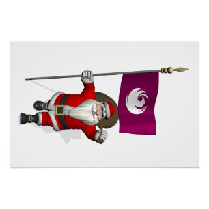 Weihnachtsmann mit Flagge von Phoenix AZ Poster
