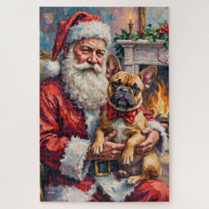 Weihnachtsmann mit Französischer Bulldogge Weihnac