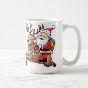 Weihnachtsmann mit Friedensgeschenken Kaffeetasse