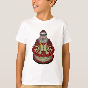 Weihnachtsmann mit Geburtstagskuchen T-Shirt