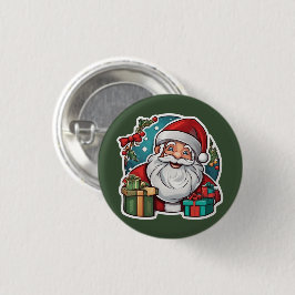Weihnachtsmann mit Geschenken - Button