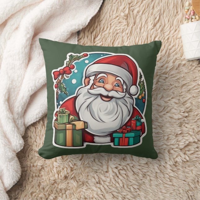 Weihnachtsmann mit Geschenken -  Kissen (Decke)