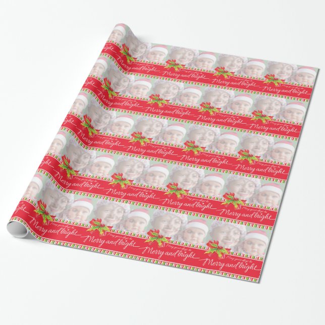 Weihnachtsmann mit Geschenken Kunst Weihnachtsferi Geschenkpapier (Ungerollt)