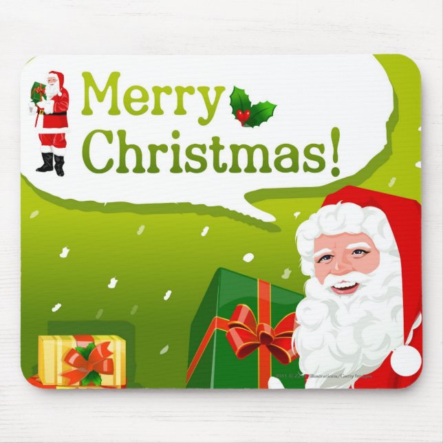 Weihnachtsmann mit Geschenken Mousepad (Vorne)