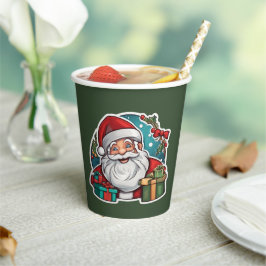 Weihnachtsmann mit Geschenken - Pappbecher