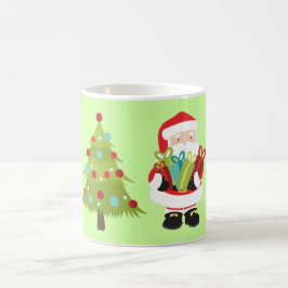 Weihnachtsmann mit Geschenken und Weihnachtsbaum Kaffeetasse