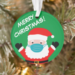 Weihnachtsmann mit Gesichtsmaske, individuelles We Ornament