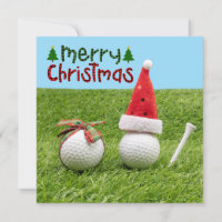 Weihnachtsmann mit Golfball Frohe Weihnachtsgolfer