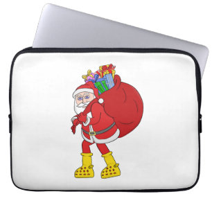 Weihnachtsmann mit großen gelben Stiefeln Laptopschutzhülle