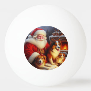 Weihnachtsmann mit Hunden 1 Tischtennisball