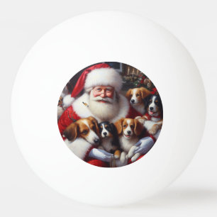 Weihnachtsmann mit Hunden 2 Tischtennisball