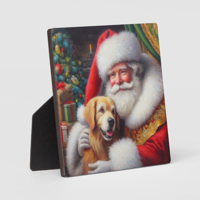 Weihnachtsmann mit Hunden 3 Fotoplatte (Vorderseite)