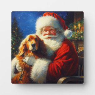Weihnachtsmann mit Hunden 4 Fotoplatte