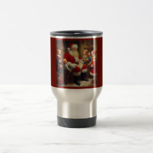 Weihnachtsmann mit Kindern 3 Reisebecher