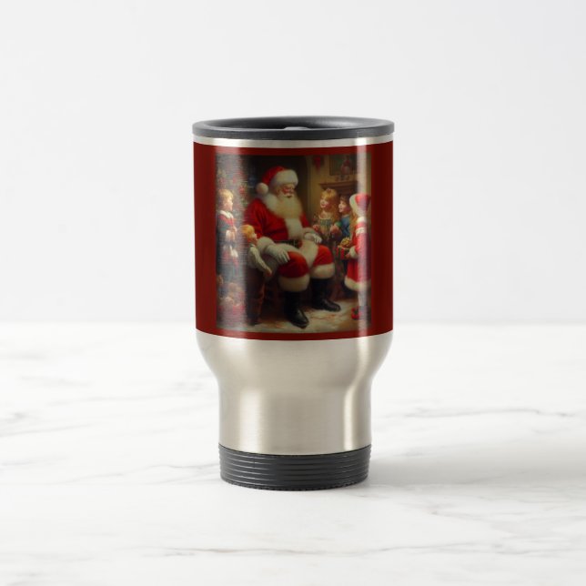 Weihnachtsmann mit Kindern 3 Reisebecher (Mittel)