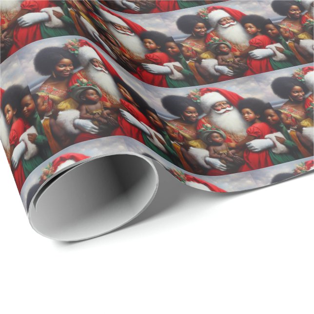 Weihnachtsmann mit Kindern 7 Geschenkpapier (Rolleneckpunkt)