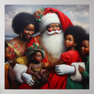 Weihnachtsmann mit Kindern 7 Poster