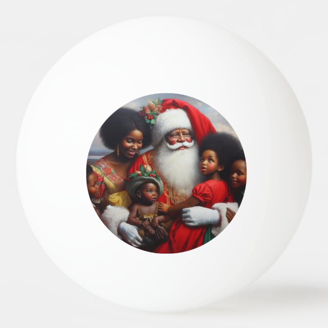 Weihnachtsmann mit Kindern 7 Tischtennisball (Vorderseite)